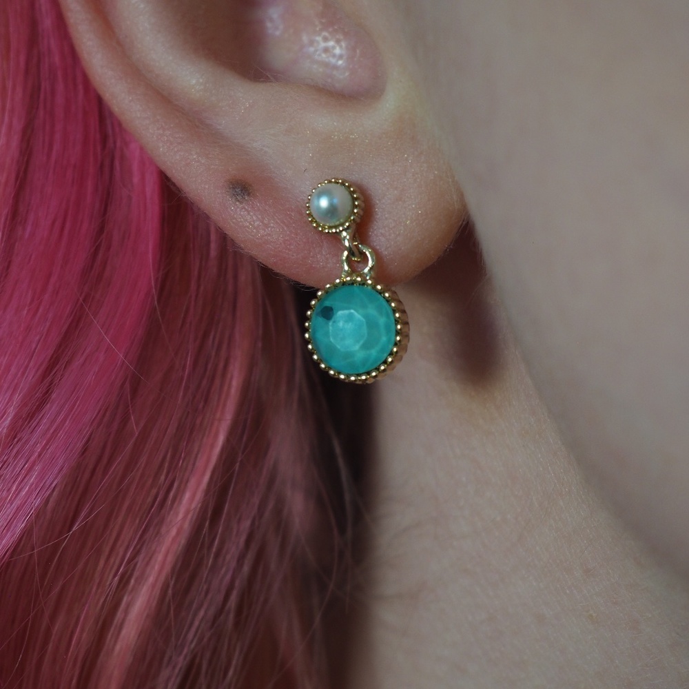 Blue and Pearl Earrings
